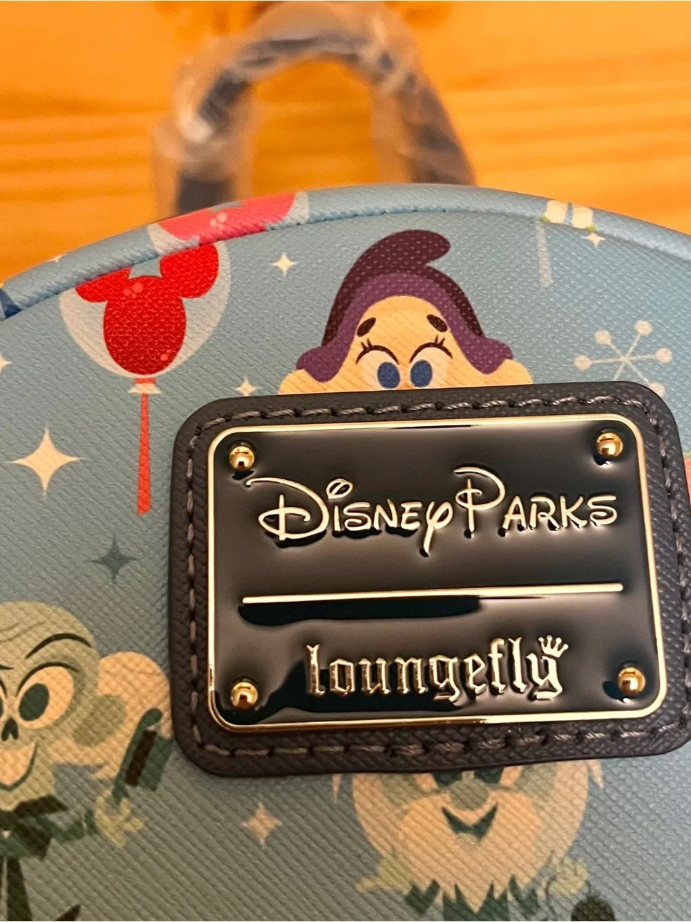 Disney Parks Loungefly Light blue Artist Jerrod Maruyama Chilbi-style icons NWT